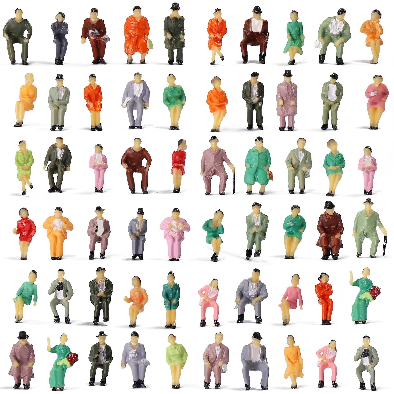 P87S 60pcs HO Scale 1:87 Model Seated People