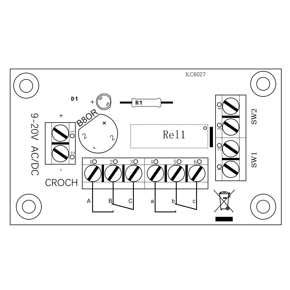 PCB009 1 Set Power Distribution Board Distributor to Flash Traffic Signal