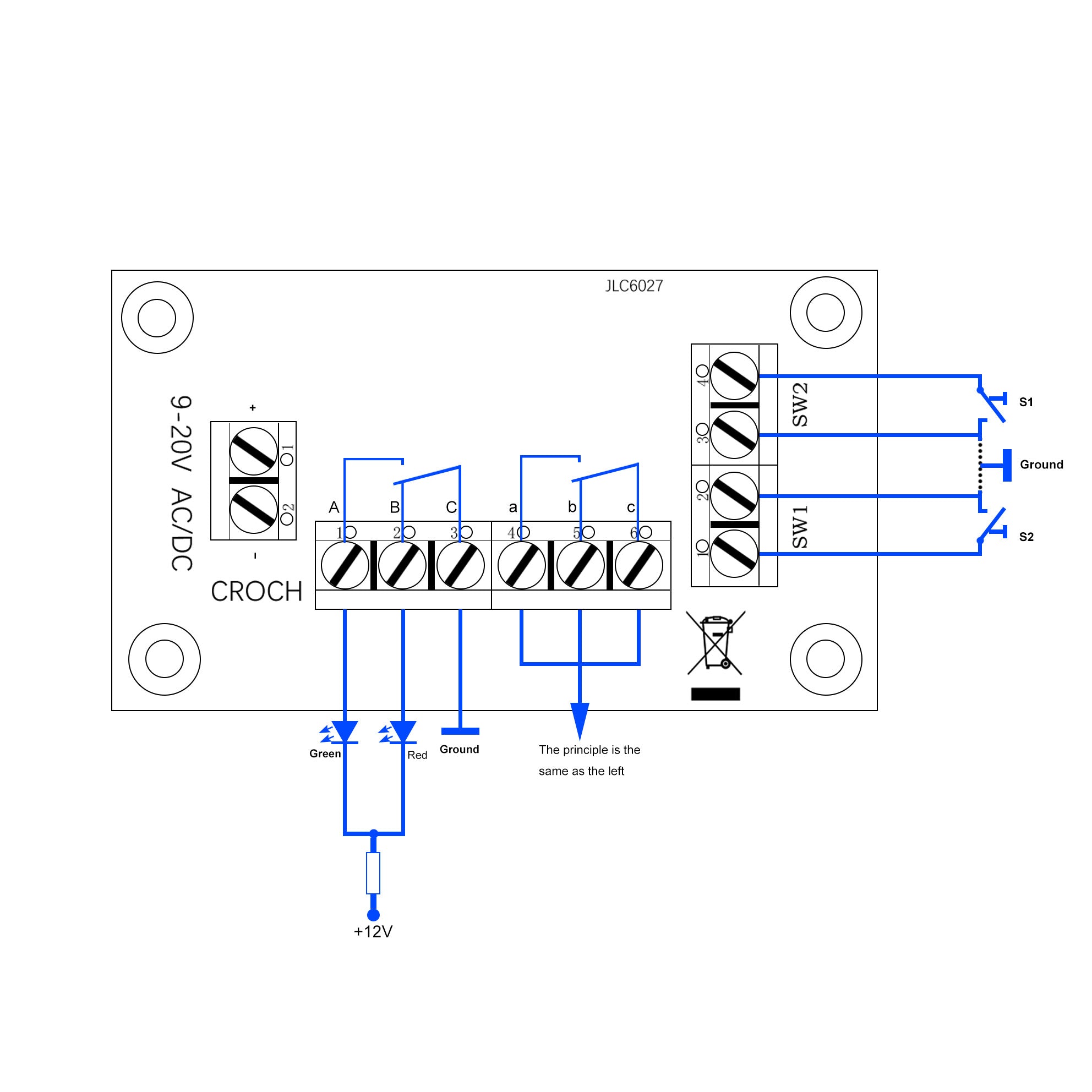 PCB009 1 Set Power Distribution Board Distributor to Flash Traffic Signal