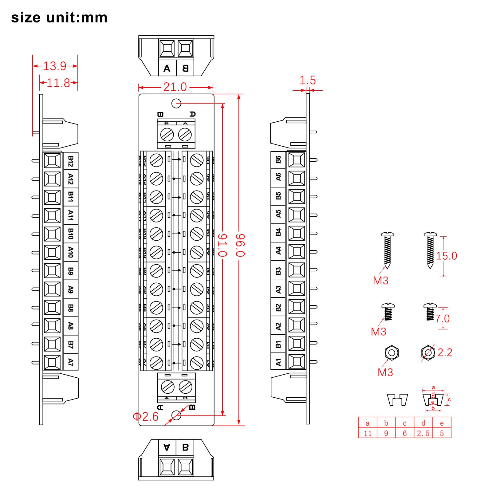 PCB014 1pc Power Distributor 10A 2 Inputs 2*12 Outputs Distribution Module for DC AC