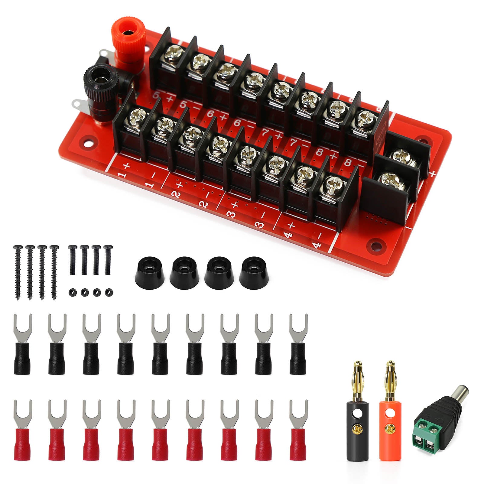 PCB016 1 Unit Distribution Module 20A Power Distributor 3 Inputs 8 Pairs Outputs AC DC