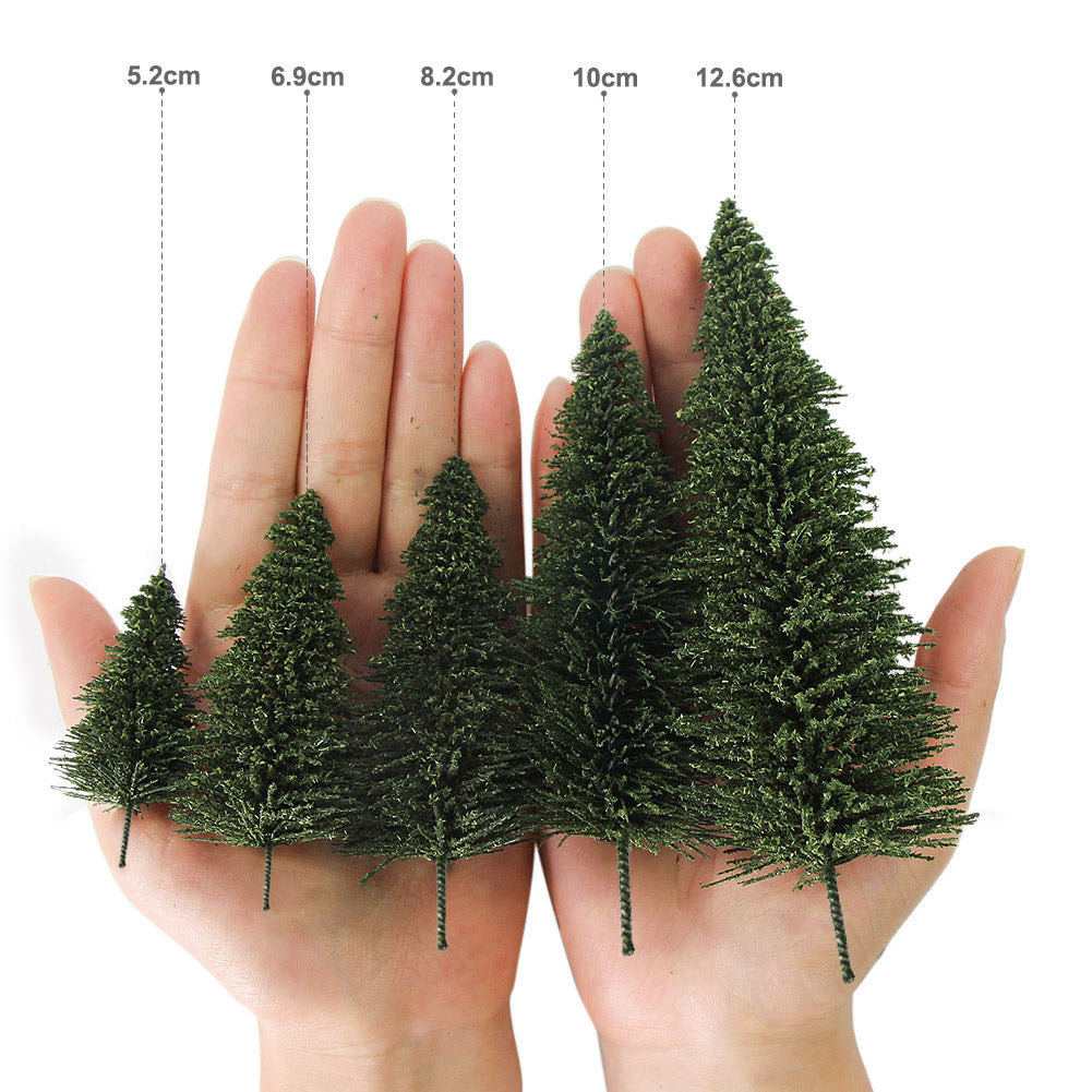 S0806 40pcs TT Scale Model Pine Trees 6.5cm