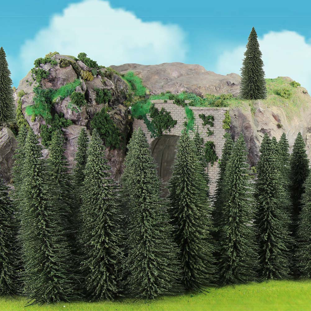S0810 20pcs OO Scale Model Pine Trees 10cm