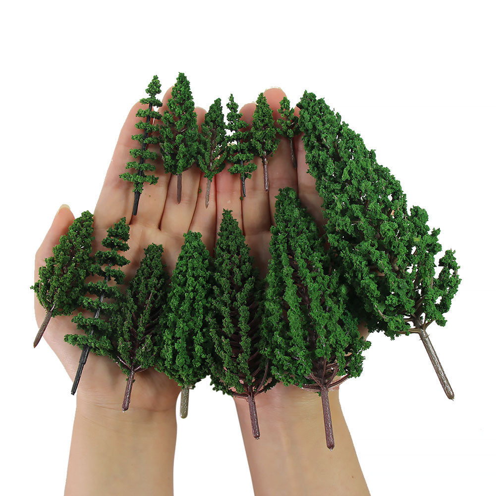 S0901 52pcs O/HO/TT/N Scale Model Pine Trees