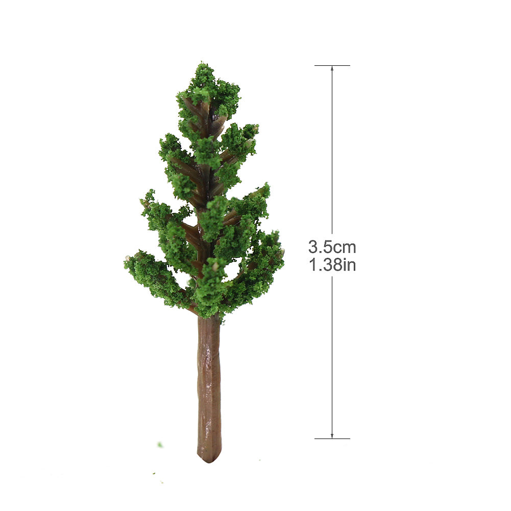 S3812 100pcs N/Z Scale 1:220 Model Pine Trees Green