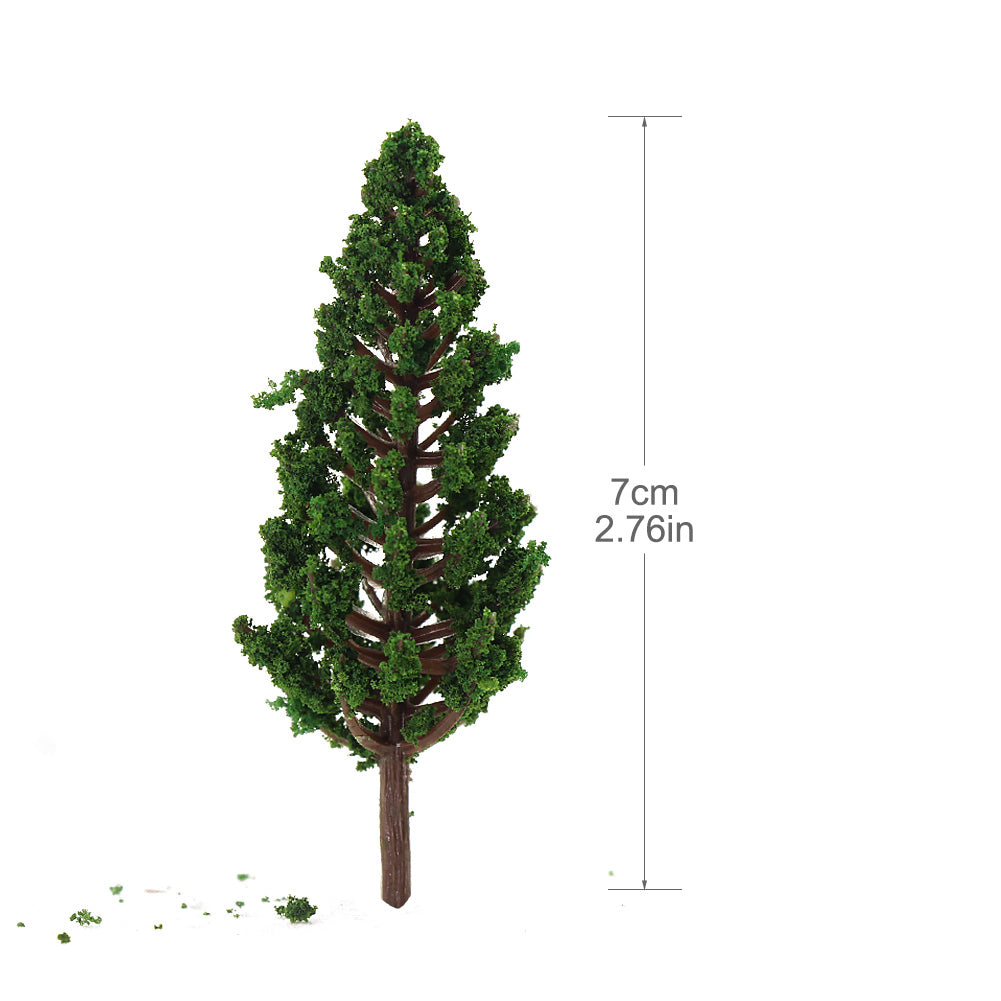 S7828 40pcs TT/HO Scale 1:87 Model Pine Trees Green