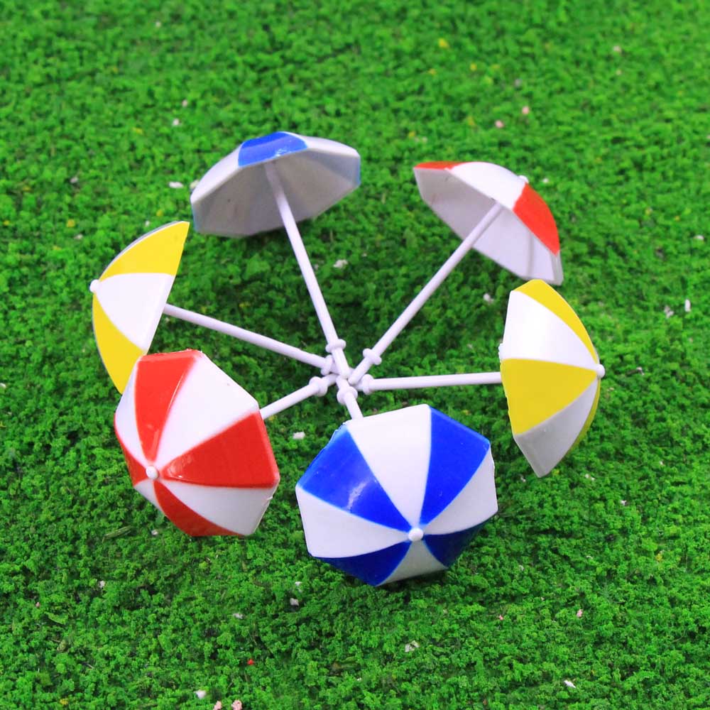 TYS11075 6pcs OO Scale 1:75 Model Sun Umbrella Parasol