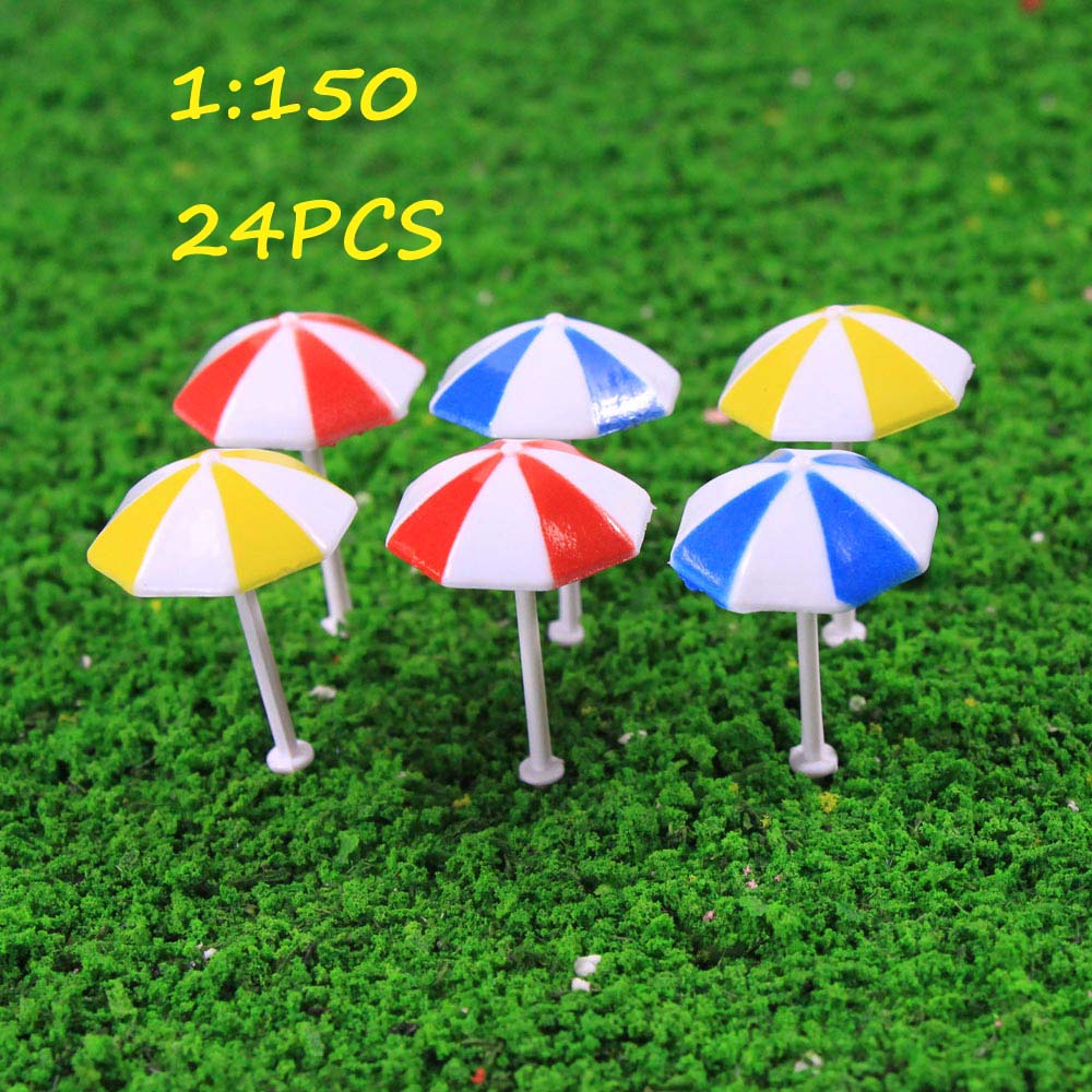 TYS11150 24pcs N Scale 1:150 Model Sun Umbrella Parasol