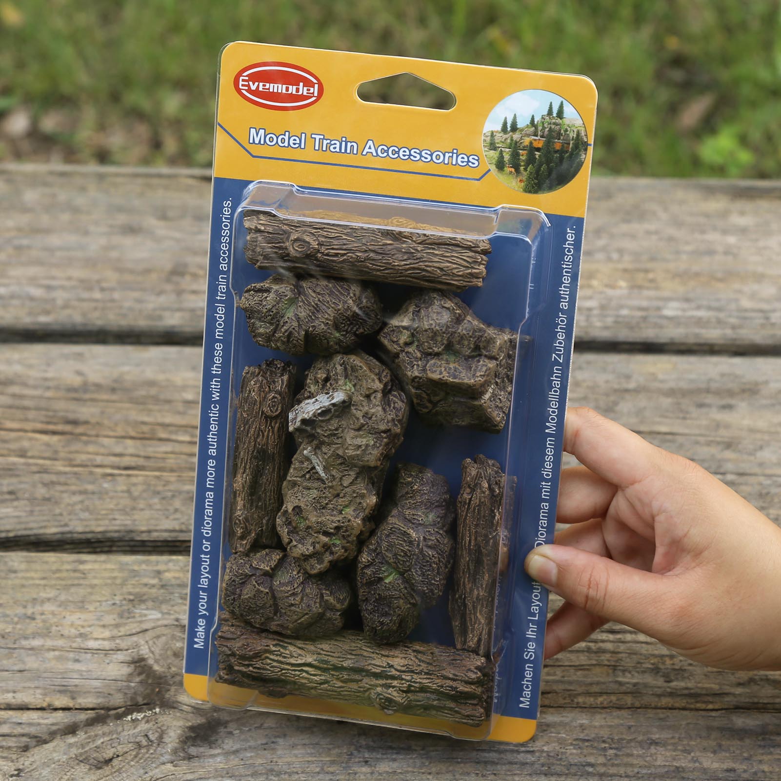 WZ01 9pcs Artificial Tree Stump Fossil Stone Rock Mini Garden Figurines