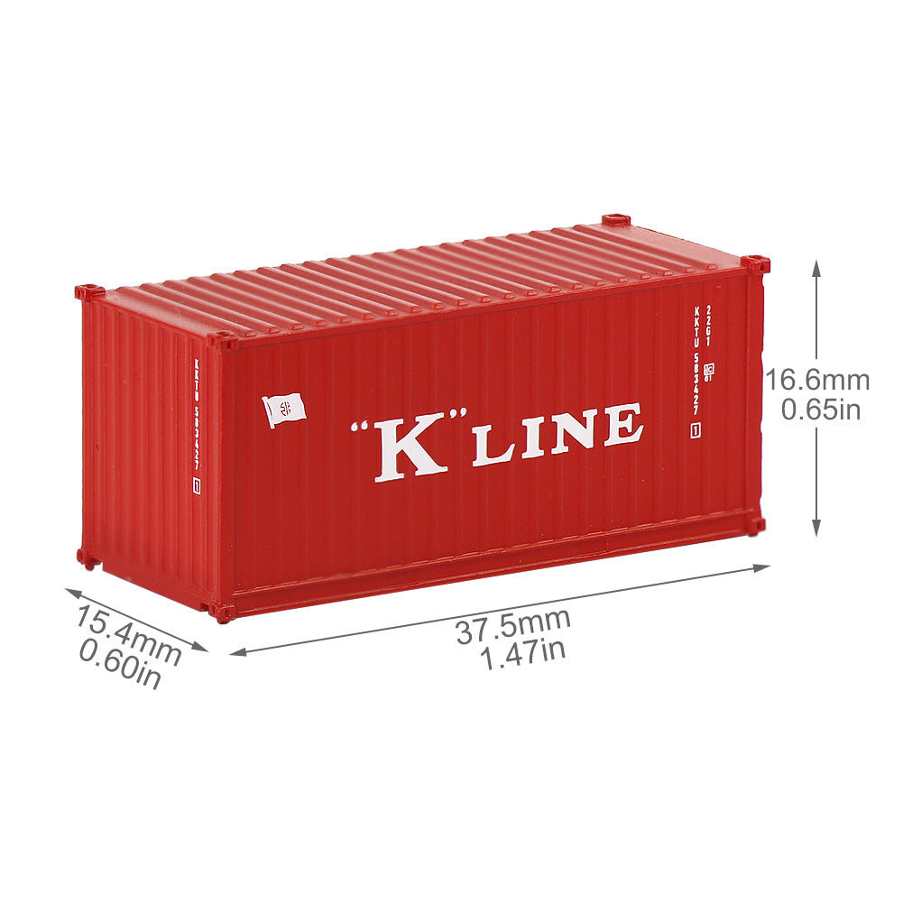 C15007 3pcs N Scale 1:160 20ft Shipping Container