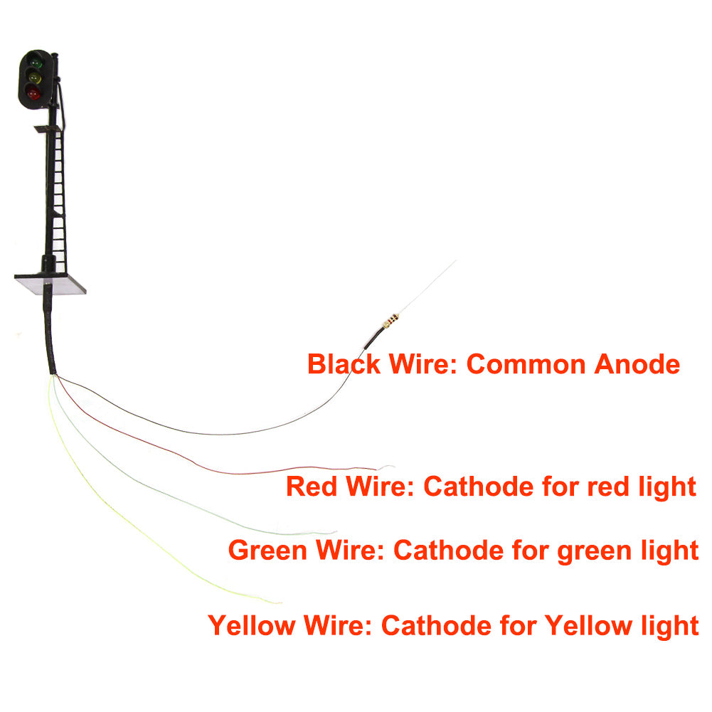 JTD878GYR 3pcs HO Scale 1:87 Traffic Signal 3-Lights